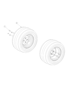 Wheel Assembly Diagram and Parts List for M60-KW LC-53AJ8CT6050-29HP-LC-DFI Cub Cadet Lawn Tractor